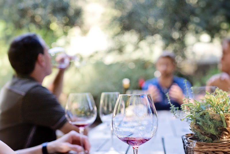 Wine tasting at the vineyard