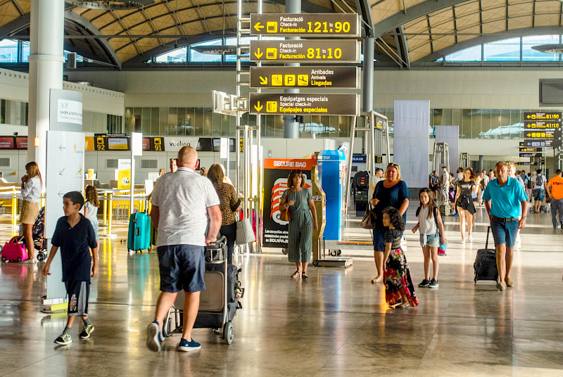 Inside the terminal of Alicante Airport