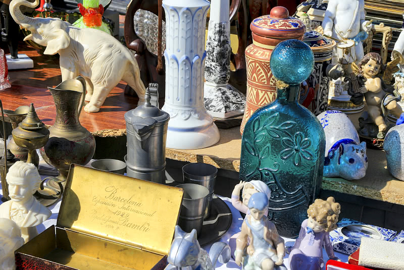 Antiques for sale at the street market