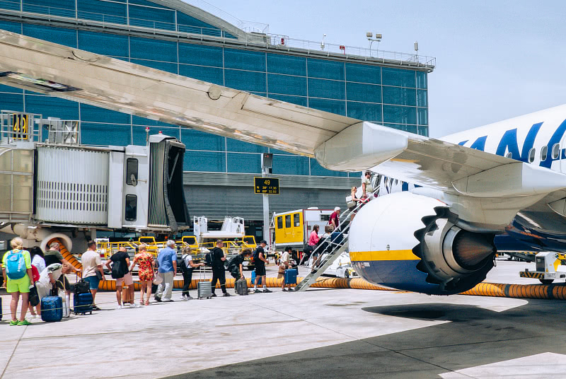 Inside the terminal of Alicante Airport