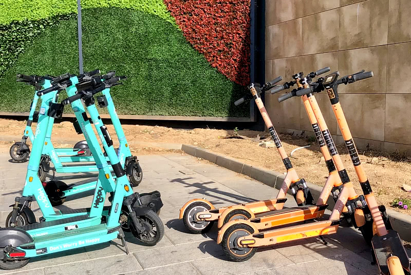 Shared electric scooters in Alicante