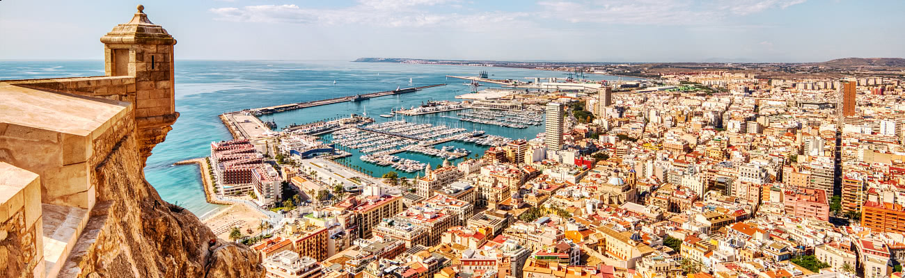 Alicante seen from above at the Santa Barbara Fortress