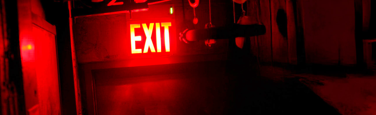 Exit sign in the escape room